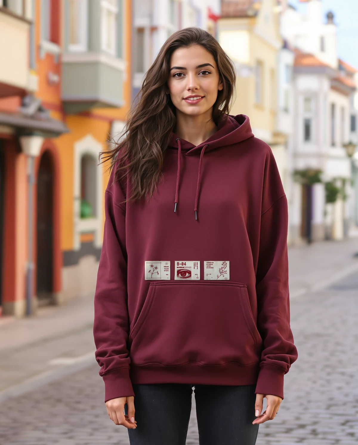 Detail Strip — Ember Hoodie üzerinde